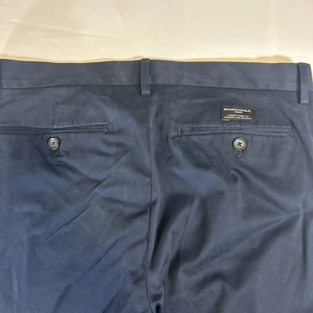 Banana Republic Emerson Straight Fit Chinos Mens 35x34 Navy Blue‎ Cotton Pants